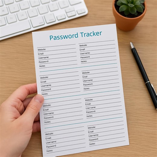 Password Tracker Printable | Password Log Sheet Template | Minimalist Account Organizer - Etsy