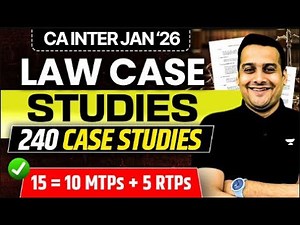 Law Case Studies Marathon | CA Inter Jan 26 | RTPs and MTPs | CA Ankit Oberoi