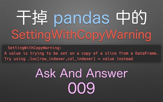 【AAA009】解决 pandas 中的 SettingWithCopyWarning --- Python Pandas Excel 办公自动化