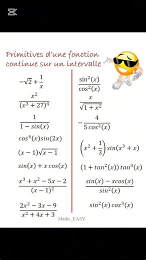 Primitives d'une fonction