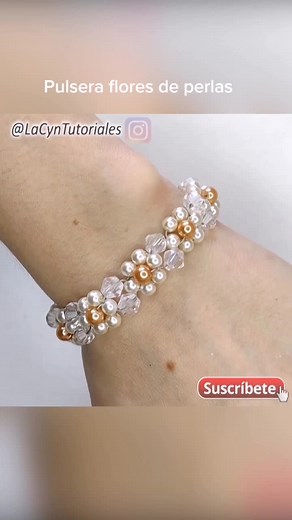 Pulsera Flores de Perlas: Tutorial DIY