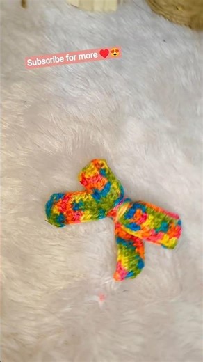Yarn to Rainbow Bow Hair Clip 🌈 | Easy DIY Hair Accessory #Shorts#youtubeshorts #yarncraft #rainbowb
