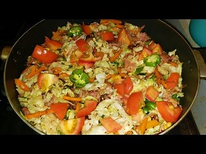 Fried Cabbage and Ham Cookup