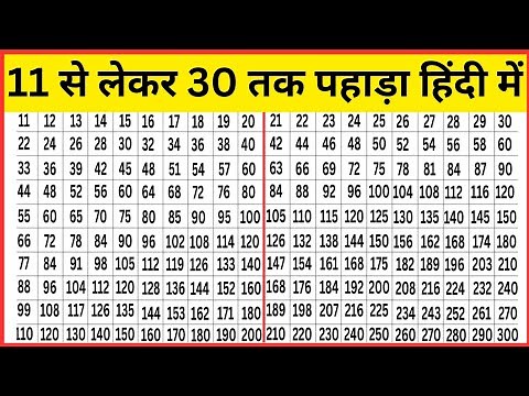 11 से लेकर 30 तक पहाड़ा हिंदी में | 11 se lekar 30 tak tak pahada hindi mein|table 11 to 30 hindi me