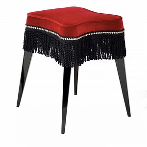 Burlesque stool in red velvet
