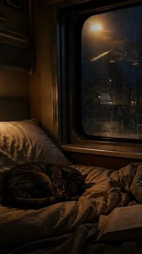🚂 Rainy Sleeper Train at Night 🌧️ Cozy Cabin Ambience for Sleep #rain #rainoundforsleep #nomusic