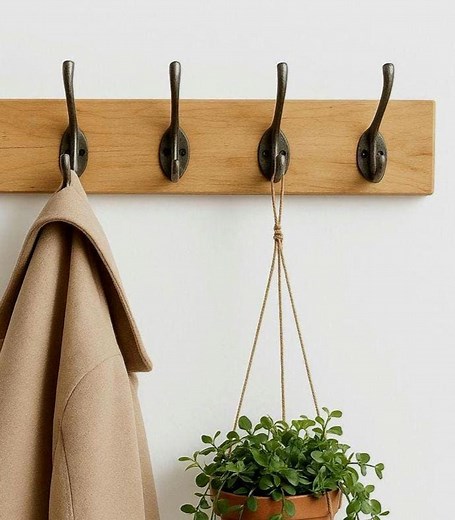Handmade Reclaimed Wooden Coat Rack With Cast Iron Hooks - Rustic Wall Decor - Etsy UK