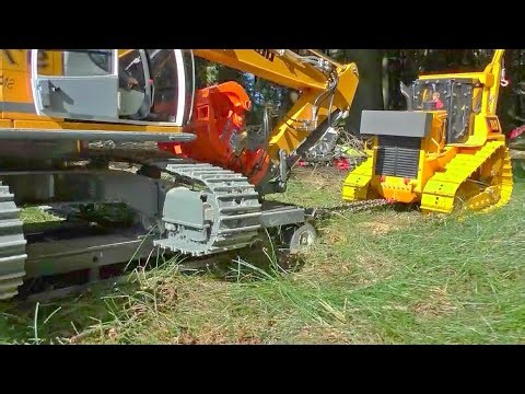 INSANE RC D9 Bulldozer & Volvo L250G Pull 60t Liebherr 956 Up Hill in Forest! | REAL Heavy RC Power