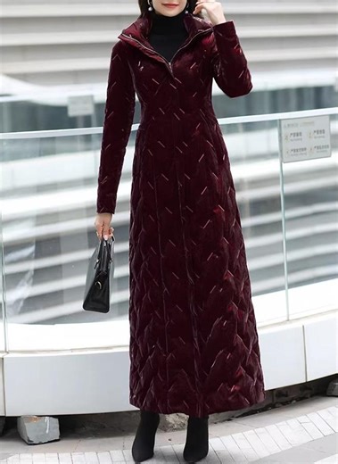 Claret Red Glossy Long Hooded Down Jacket, Plus Size Women Winter Puffer Coat, Maxi Quilted Full Length Bomber, High Collar Style Coat - Etsy