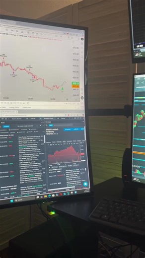 A powerful Trading setup is more than just aesthetics; it’s about efficiency and having a clear view of the market from every angle. With a vertical monitor for charts and dedicated screens for order flow and news, you can make faster, more informed decisions. This is where strategy meets execution. What is YOUR computer or monitor setup like at home? #daytrader #stocktrading #investing #workstation #tradingsetup