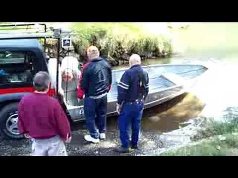 Jeep and Eide boat loader