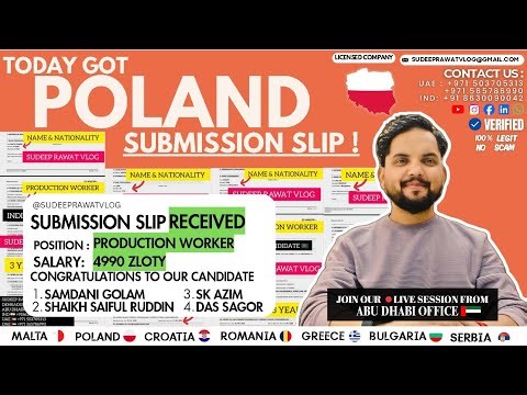 2026 - 2027 TODAY RECEIVED POLAND 🇵🇱🇵🇱 SUBMISSION SLIPS 😊😊 SALARY 4990 ZLOTY 3 YEARS WORK PERMITS