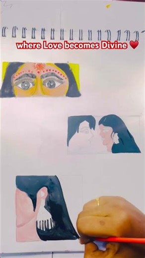 Radha Krishna Love Story Mandala Art 😍 | Most Satisfying Art Reveal #shorts