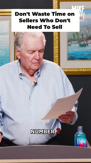 Mike Ferry makes this distinction clear … You’re not looking for people who want to sell. You’re looking for people who have to sell. Pre-qualifying reveals the truth. Relocation. Family changes. Financial pressure. Lifestyle shifts. That's the true motivation. If a seller doesn’t have to sell, you’re wasting time on the wrong appointment. You’re not there to be their best friend. You’re there to discuss pricing, market statistics, motivation, and a plan to get the property sold. Top agents go o