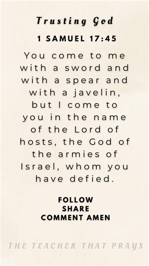 1 Samuel 17:45 reminds us that we don’t face life’s battles alone. Trusting God is key.
