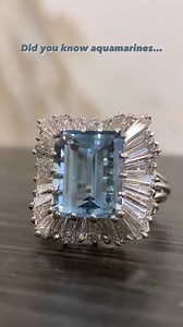 The Aquamarine is famous for its mesmerizing ocean blue color. “A precious stone with a semi-precious price.” -our very own jewelers! #aquamarine #stone #precious #blue #ocean #price #jewelry #love #mezmorizing #ring #engagement #cocktailring #explorepage #reel | Estate Diamond Jewelry