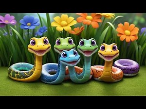 Five Little Pythons Slither Slither Slither | Jungle Animal Songs & Counting Rhymes