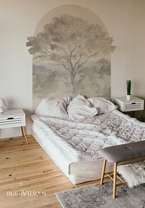 Tree Scenic 3D Arch Wall Sticker, Temporary Semi-circle Shape Headboard, Watercolor Decal Home Decor - Etsy