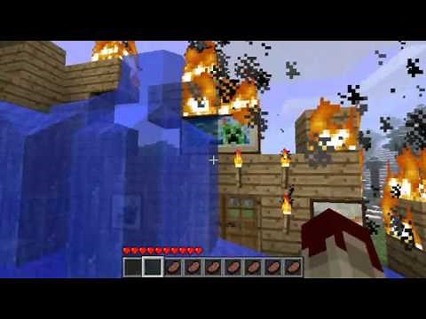 Minecraft ELEMENTAL CREEPERS Mod: Fire & Water Creepers In The House!