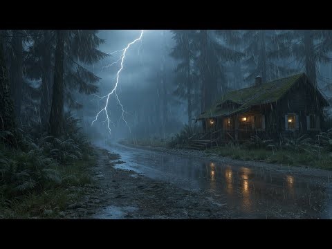 Rain and Thunder Sounds for Sleeping | Night Rain Noise for Deep Sleep