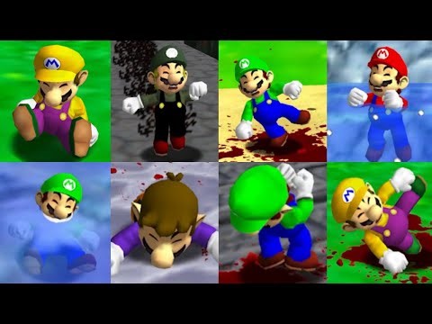 All Game Over Animations with New Super Mario Bros. Wii Mario