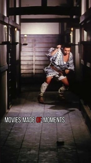 The quintessential sword-fighting sequence: slicing a candle in two.*Zatoichi's Flamboyant Kite*
