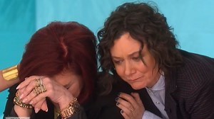 Sharon Osbourne tearful after co-host announces exit