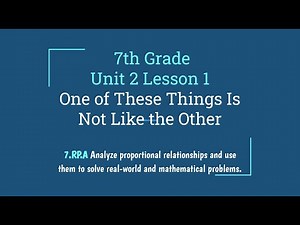 7th Grade Unit 2 Lesson 1 - One of These Things Is Not Like the Other