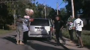 We love surprise military homecomings! This Georgia solider surprised Mom with help from local police, who pulled her over during a "traffic stop." Her reaction is classic! STORY: http://now.wthr.com/1PKpXAK | WTHR-TV