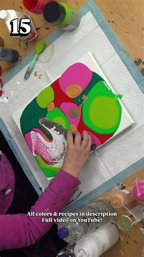 MYSTERY Color Challenge Week 3 Complementary Colors ❤️💚 (Day 15) FluidArt Tutorial by MarjoleinART