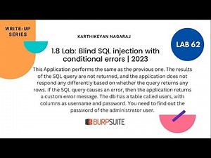 1.8 Lab: Blind SQL injection with conditional errors | 2023