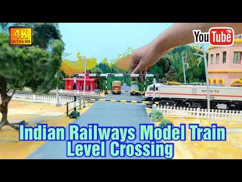 MINIATURE RAILWAY LEVEL CROSSING OF INDIAN RAILWAYS | HO Scale Model Train | WAP-7 Model | train