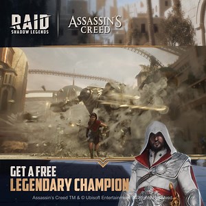Nothing is true, everything is permitted. Five Assassins have entered the RAID universe. Get the Legendary Ezio for free! | Raid: Shadow Legends
