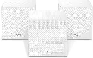 Tenda Nova Mesh WiFi System MW12 - Covers up to 6000 sq.ft - Tri-Band AC2100 Whole Home WiFi Mesh System - Gigabit Mesh Router for 100+ Devices - Dual-Band Mesh Network - 3 Gigabit Ports - 3-Pack