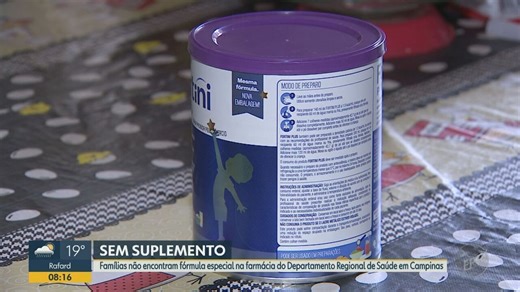 Famílias ficam sem fórmula especial na farmácia do DRS-7, em Campinas