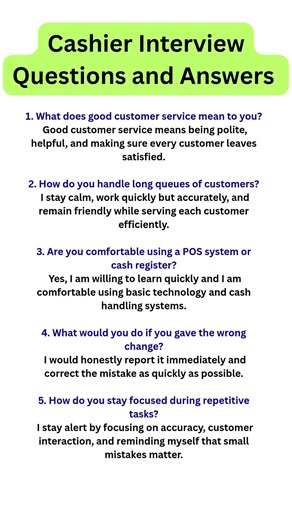 Cashier Interview Questions and Answers | Tips to Pass Your Interview First Time