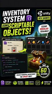 Unity Inventory System Using Scriptable Objects #gamedev #3dgamedevelopment #unity