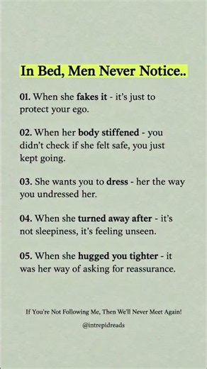 🖤 5 THINGS MEN OFTEN MISS ABOUT WOMEN IN BED 🥀 #intrepidreads