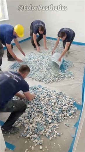 Dream Underwater World: Underfloor Heating&Shell Epoxy Floor Full Project. #construction #satisfying