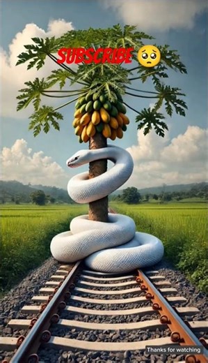 😱A dengerous snake distroy a papaya tree 🌲