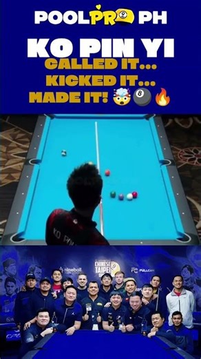Ko Pin-yi calls the corner pocket while executing a kick shot… WOW! 🔥🥶