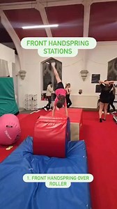 Front handspring stations! #gymnastics #fronthandspring #gymnasticsdrills | P4G