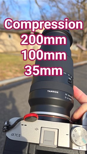 Lens Compression TEST: 200mm VS 100mm VS 35mm (Tamron 28-200mm + Sony a7C2) #cameralens #cameralens