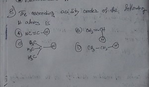8) The ascending acidity order of the following It atomy is(A)... | Filo