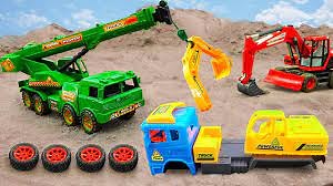 Tractor mini Bulldozer to making concrete road | Kids Toy TV