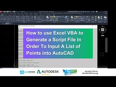 How to use Excel VBA to Generate a Script File In Order To Input A List of Points into AutoCAD