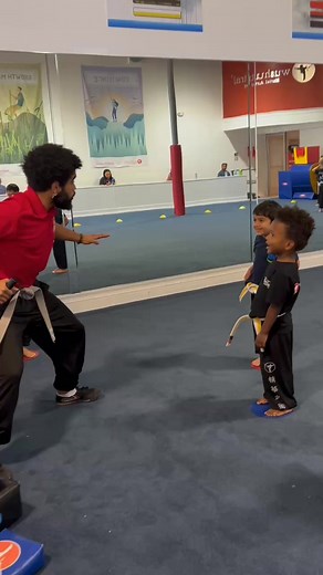Strong defense starts here 💪 Practicing the lower block with focus and power! #MartialArts #KungFu #Training #Discipline #Focus #WushuCeentral | Kung Fu Kids - Pleasanton