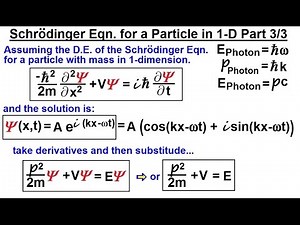 Physics - Ch 66 Ch 4 Quantum Mechanics: Schrodinger Eqn (7 of 92) The Schrodinger Eqn. in 1-D (3/3)
