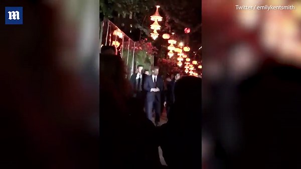 Prince Harry walks through Tivoli Gardens during his trip to Denmark