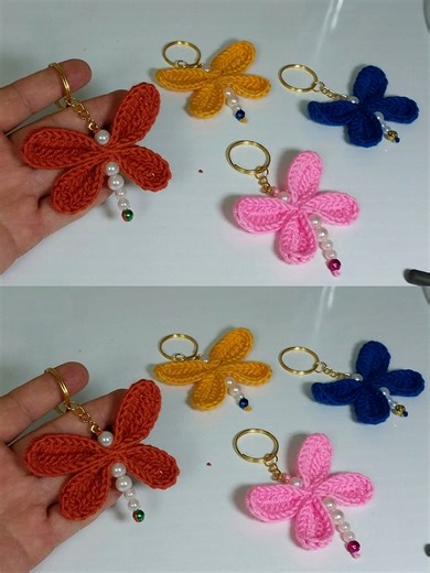 8.8K views · 126 reactions | Crochet Dragonfly Keychain// How to make a crochet keychain in just 10 minutes /Crochet Tutorial | Knitting And Crochet | Facebook